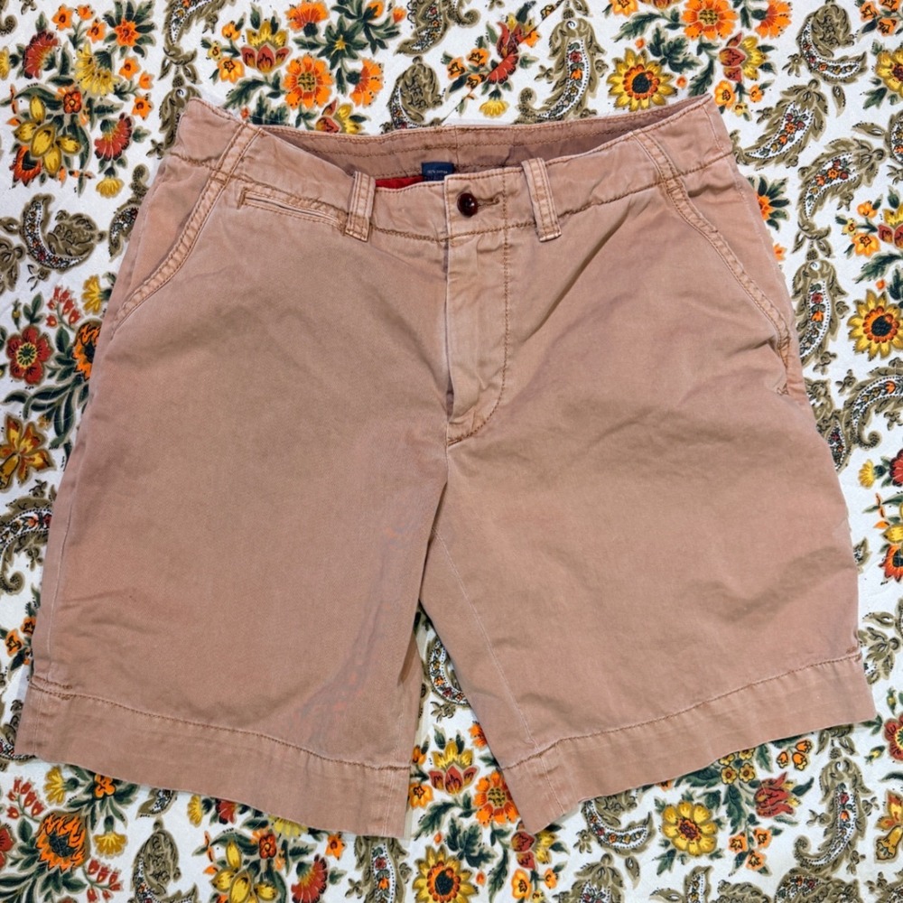 VTG Polo Ralph Lauren Tan Cotton‎ Chino Shorts Size 33 Classic Fit Khaki Pony